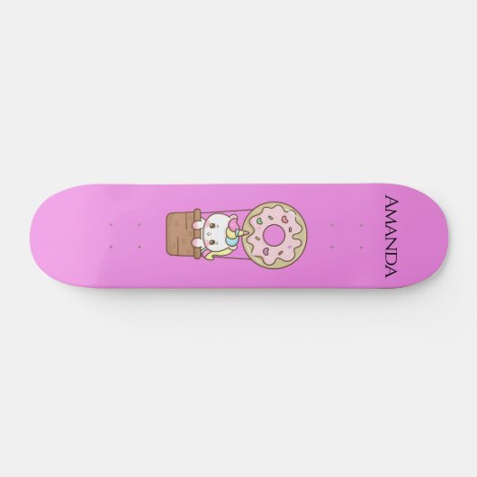 Rosa Einhorn Skateboard (Horizontal)