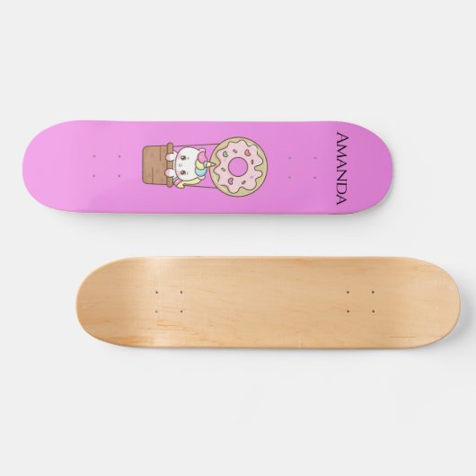 Rosa Einhorn Skateboard (Horizontal)