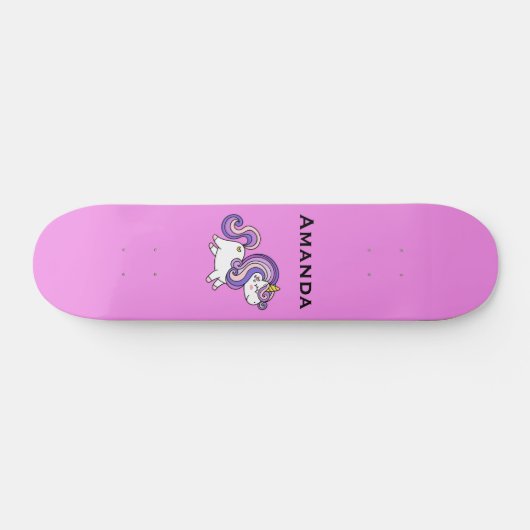 Rosa Einhorn Skateboard (Horizontal)