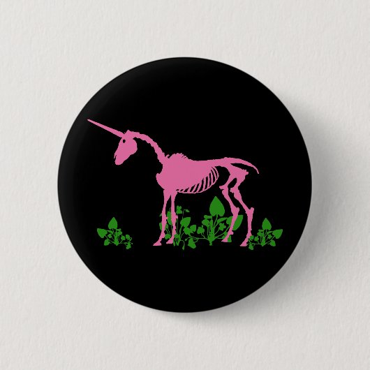 Rosa Einhorn Skelett Button (Vorderseite)