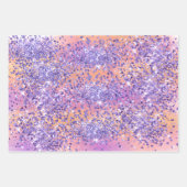 Rosa Einhorn Sparkle Lila Aqua Glitzer Confetti Geschenkpapier Set (Vorderseite 3)