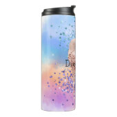 Rosa Einhorn Sparkle Lila Aqua Glitzer Confetti Thermosbecher (Nach links gedreht)