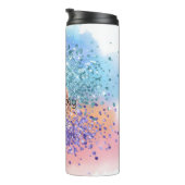 Rosa Einhorn Sparkle Lila Aqua Glitzer Confetti Thermosbecher (Nach rechts gedreht)