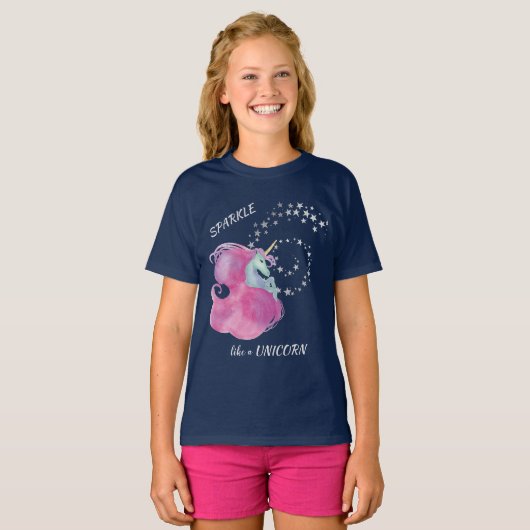 Rosa Einhorn T-Shirt (Vorne ganz)
