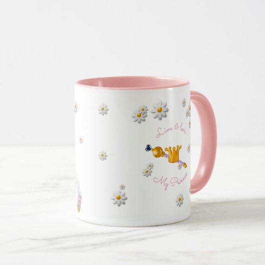 Rosa Einhorn Tasse (VorderseiteRechts)