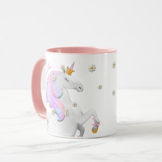 Rosa Einhorn Tasse (Vorderseite Links)