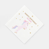 Rosa Einhorn Tischservietten pastellfarben Serviette (Ecke)