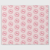 Rosa Einhorn und Blume Geschenkpapier (Flach)