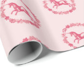 Rosa Einhorn und Blume Geschenkpapier (Rolleneckpunkt)