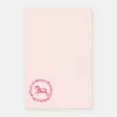 Rosa Einhorn und Blume Post-it Klebezettel (Vorderseite)