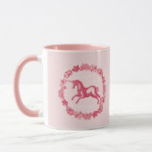 Rosa Einhorn und Blume Tasse (Links)