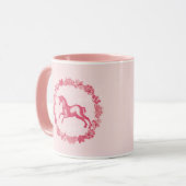 Rosa Einhorn und Blume Tasse (Vorderseite Links)