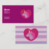 Rosa Einhorn-Visitenkarten Visitenkarte (Vorne/Hinten)