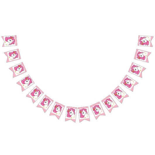 Rosa Einhorn Wimpelkette (Alle)