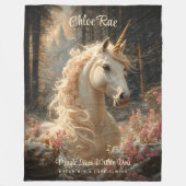 Rosa Einhorn Winter Burg Fairytale Fleecedecke (Vorderseite)