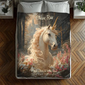 Rosa Einhorn Winter Burg Fairytale Fleecedecke