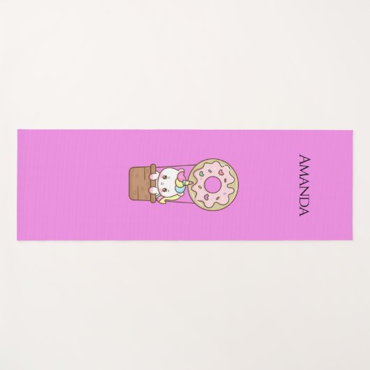 Rosa Einhorn Yogamatte (Vorderseite (Horizontal))