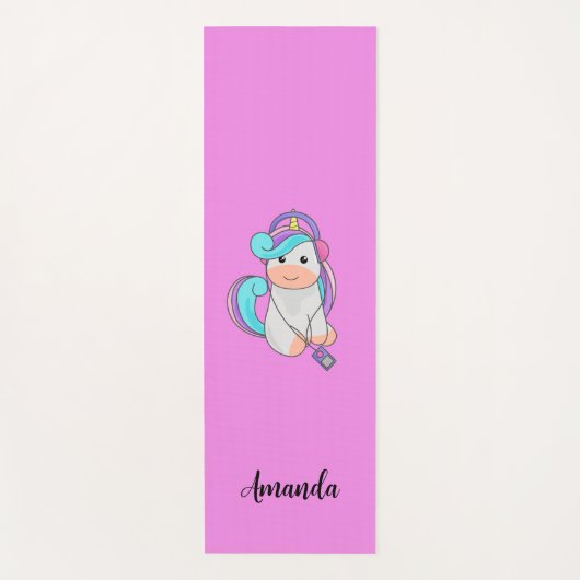 Rosa Einhorn Yogamatte (Vorderseite)