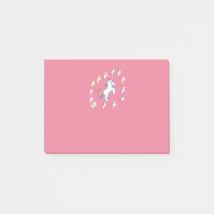 Rosa Einhorn Zentrum Glow Post-it Klebezettel