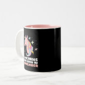 Rosa Einhörner sind Geboren im November Geburtstag Zweifarbige Tasse (Vorderseite Links)