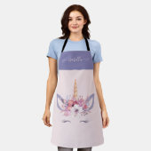 Rosa Einicorn und lila, gürmisch niedlich Schürze (Getragen)