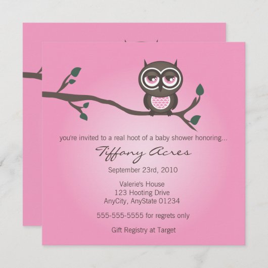 Rosa Einladung (Vorne/Hinten)