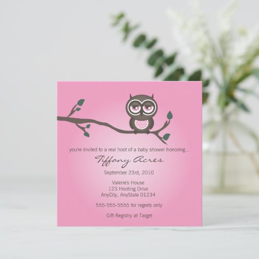 Rosa Einladung (Stehend Vorderseite)