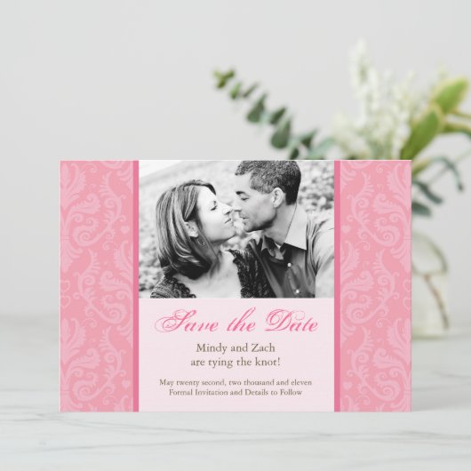 Rosa Einladung (Stehend Vorderseite)