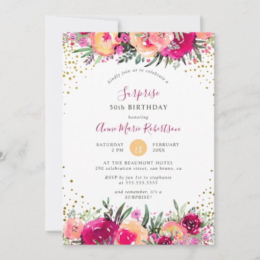 Rosa Einladung (Vorderseite)