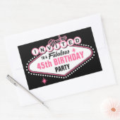 Rosa Einladung Las Vegass Rechteckiger Aufkleber (Umschlag)