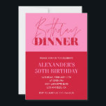 Rosa Einladung zum 50. Geburtstag Abendessen<br><div class="desc">Rosa Einladung zum 50. Geburtstag Abendessen</div>