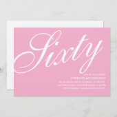 Rosa Einladung zum 60. Geburtstag (Vorne/Hinten)