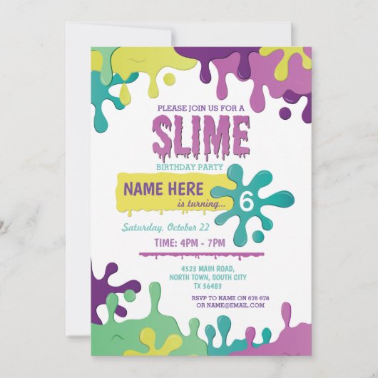 Rosa Einladung zum Geburtstag von Slime Driving Gi (Vorderseite)