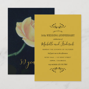 Rosa-Einladung zur 50. goldenen Hochzeit Einladung