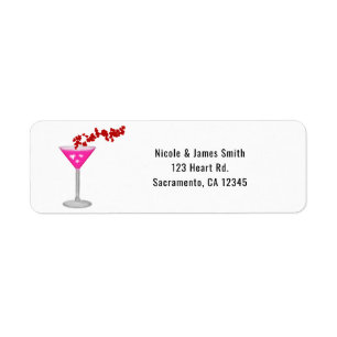 Rosa Einladung zur Cocktailparty am Valentinstag