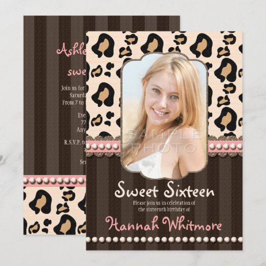 Rosa Einladungen des (Vorne/Hinten)