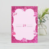 Rosa Einladungskarten (Stehend Vorderseite)