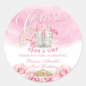 Rosa einmal auf Zeitdrucke Runder Aufkleber (Vorderseite)