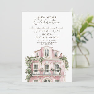 Rosa Einweihungsparty für das neue Zuhause Einladung