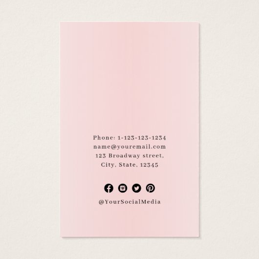 Rosa einzigartige Portrait-Logo Ohrring-Anzeige (Rückseite)