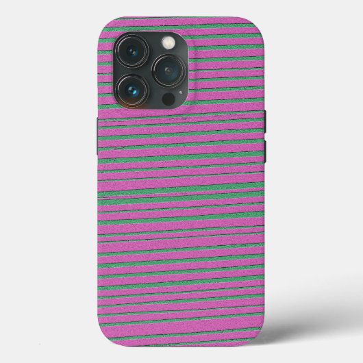 Rosa Einziges modernes Streifenmuster Case-Mate iPhone Hülle (Rückseite)