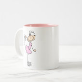 Rosa Eis-Skaten-Mädchen-Tasse Zweifarbige Tasse (Vorderseite Links)