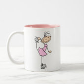 Rosa Eis-Skaten-Mädchen-Tasse Zweifarbige Tasse (Links)