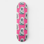 Rosa Eisbär Musterdesign  Skateboard (Vorderseite)