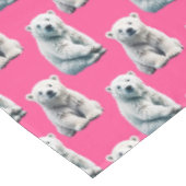 Rosa Eisbär Musterdesign Tischdecke (Schrägansicht)