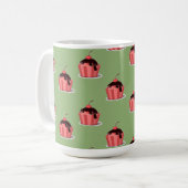 Rosa Eisbecher auf grün Kaffeetasse (Vorderseite Links)