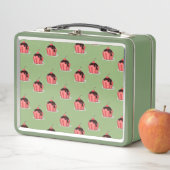 Rosa Eisbecher auf grün Metall Brotdose (Beispiel)