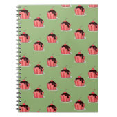 Rosa Eisbecher auf grün Notizblock (Vorderseite)