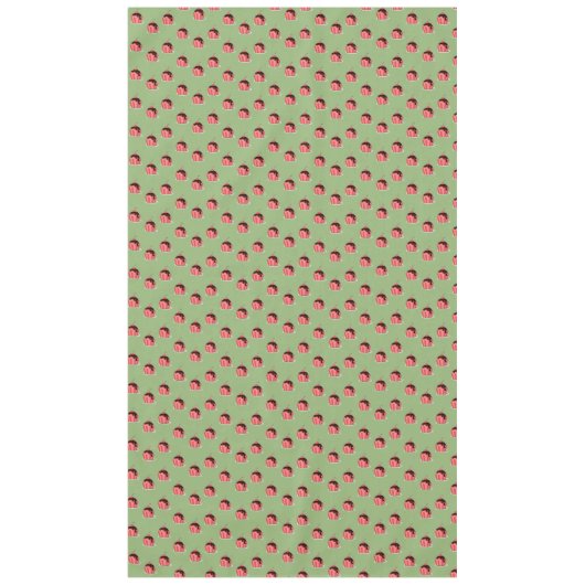 Rosa Eisbecher auf grün Tischdecke (Vorderseite)