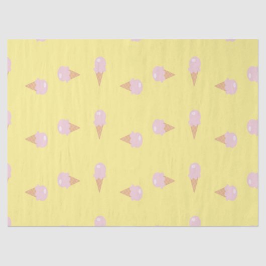 Rosa Eiscreme auf Gelb Seidenpapier (Vorderseite)
